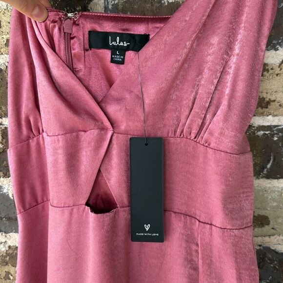 NWT Lulus Endless Elegance Marsala Satin Sleeveless Maxi Dress Size Large - Picture 6 of 11